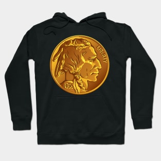 Vector American Buffalo gold coin Hoodie